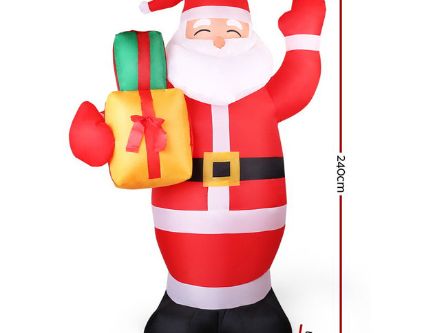 Jingle Jollys Christmas Inflatable Santa 2.4M Illuminated Decorations