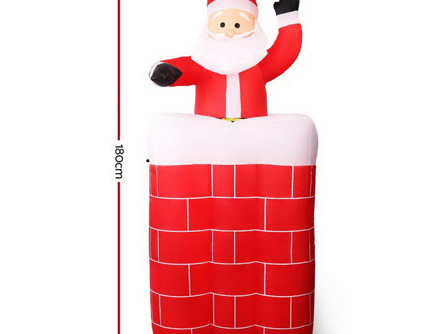 Jingle Jollys Christmas Inflatable Santa Pop Up 1.8M Illuminated Decorations