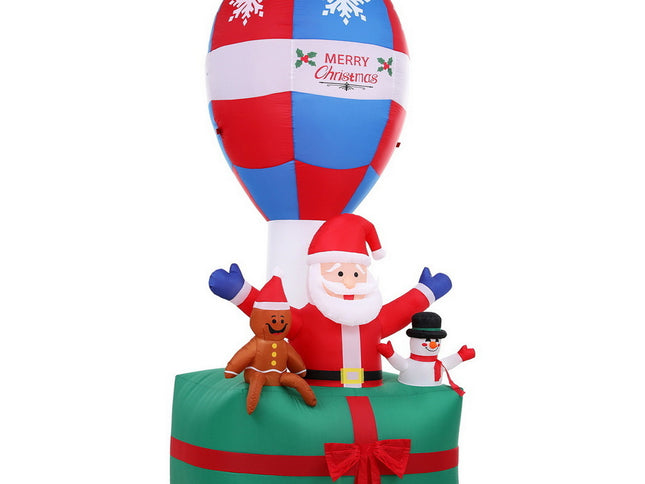 Jingle Jollys Christmas Inflatable Santa in Ballon 2.8M Height LED Decorations Illuminated