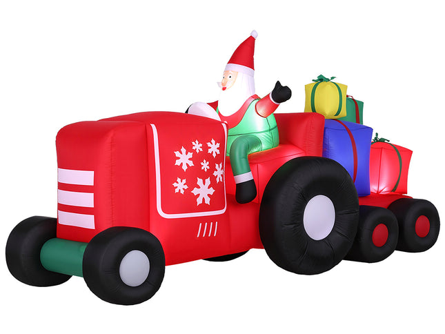 Jingle Jollys Christmas Inflatable Santa Truck 2.6M Length LED Decorations Illuminated