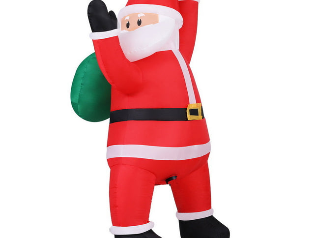 Jingle Jollys Christmas Inflatable Santa Climbing LED Illuminated Decorations 1.9M