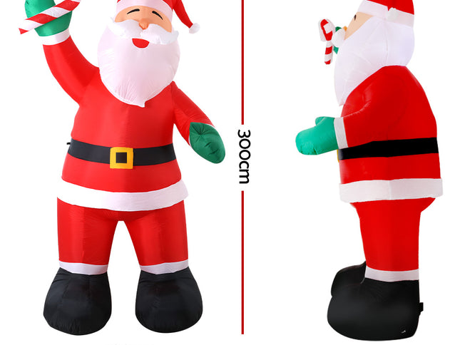 Jingle Jollys Christmas Inflatable Santa 3M Illuminated Decorations