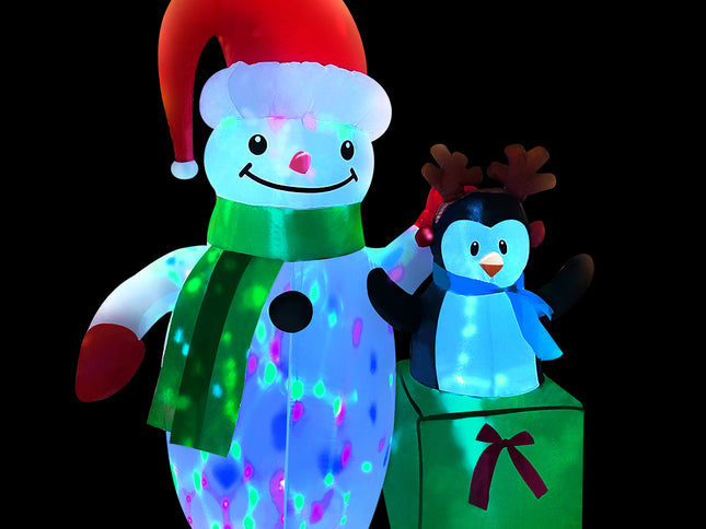 Jingle Jollys Christmas Inflatable Snowman 1.8M Illuminated Decorations