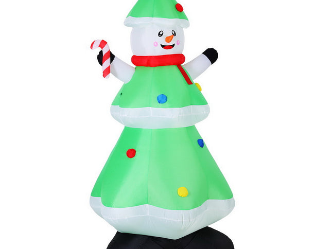 Jingle Jollys Christmas Inflatable Snowman Tree 2.75M Height LED Decorations Illuminated