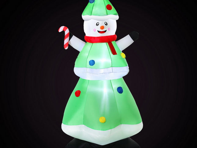Jingle Jollys Christmas Inflatable Snowman Tree 2.75M Height LED Decorations Illuminated