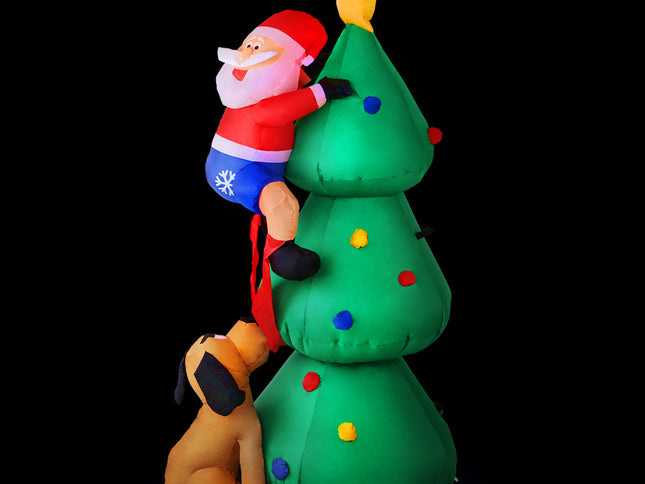 Jingle Jollys Christmas Inflatable Santa Tree 1.8M Illuminated Decorations