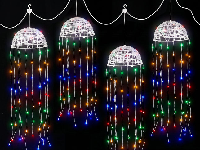 Jingle Jollys Christmas Lights Solar Jellyfish 4Pcs Garden Decorative Multi-Color