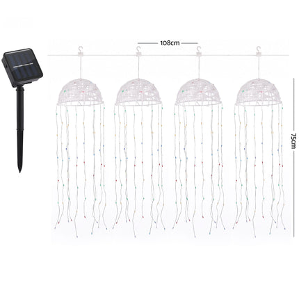 Jingle Jollys Christmas Lights Solar Jellyfish 4Pcs Garden Decorative Multi-Color