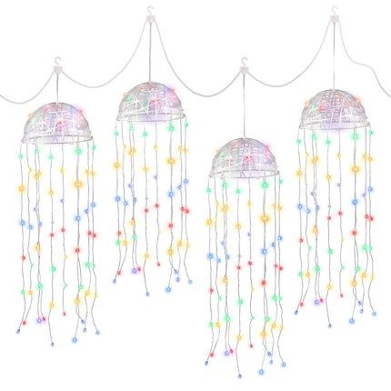 Jingle Jollys Christmas Lights Solar Jellyfish 4Pcs Garden Decorative Multi-Color