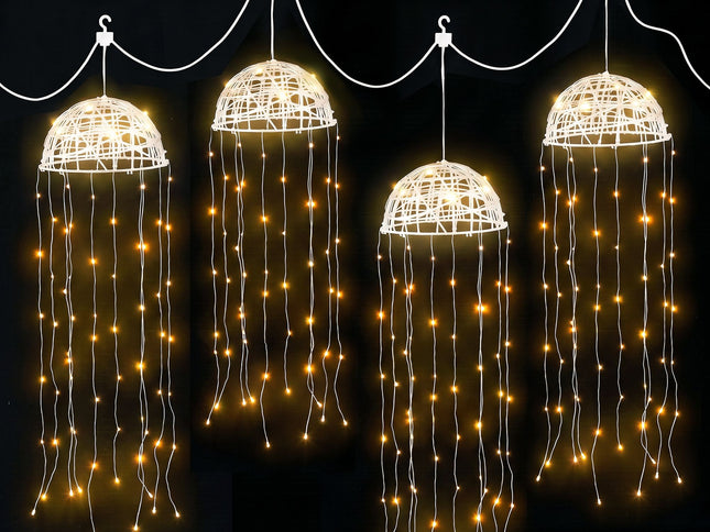 Jingle Jollys Christmas Lights Solar Jellyfish 4Pcs Garden Decorative Warm White