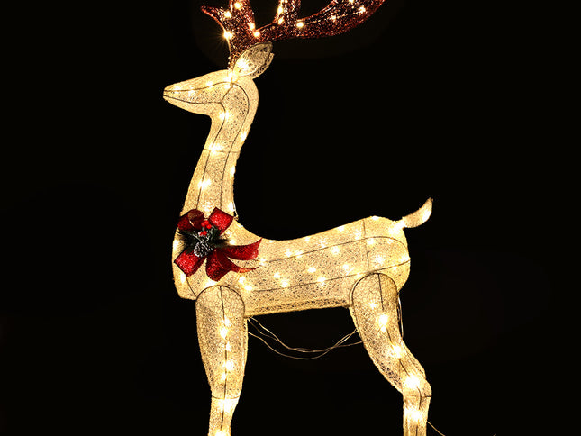 1.5M Christmas Lights Reindeer 100 LED Decorations Jingle Jollys