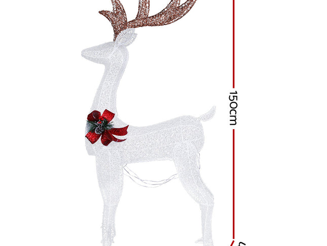 1.5M Christmas Lights Reindeer 100 LED Decorations Jingle Jollys