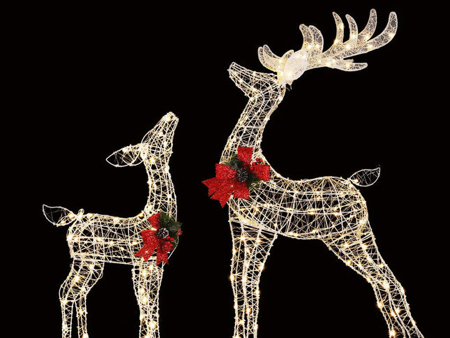 2 PCS Christmas Lights 170 LED Fairy Light Reindeer Decorations Jingle Jollys