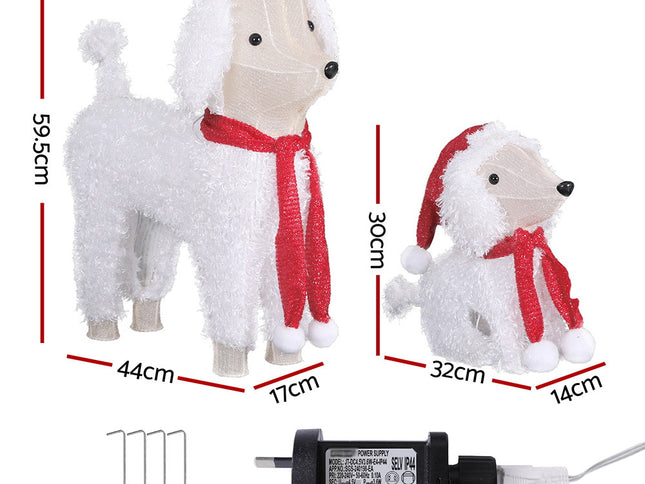 Jingle Jollys Christmas Lights 60 LED Fairy Light 2pcs Dog Decorations Set