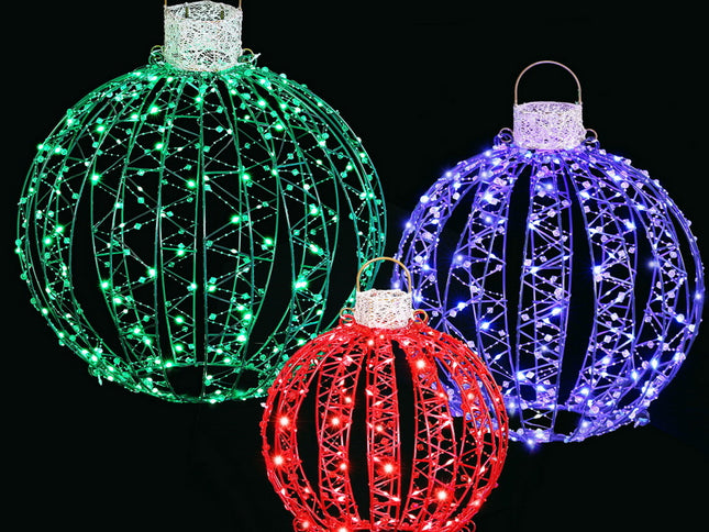 Jingle Jollys Christmas Lights 320 LED Fairy Light 3pcs Ball Decorations Set