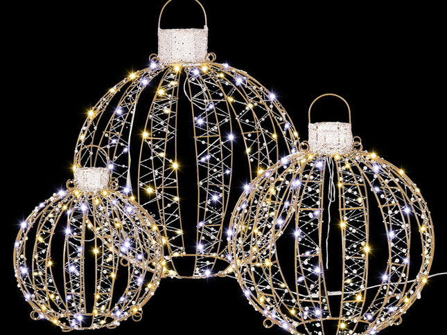 3 PCS Christmas Lights 360 LED Fairy Light Ball Decorations Jingle Jollys