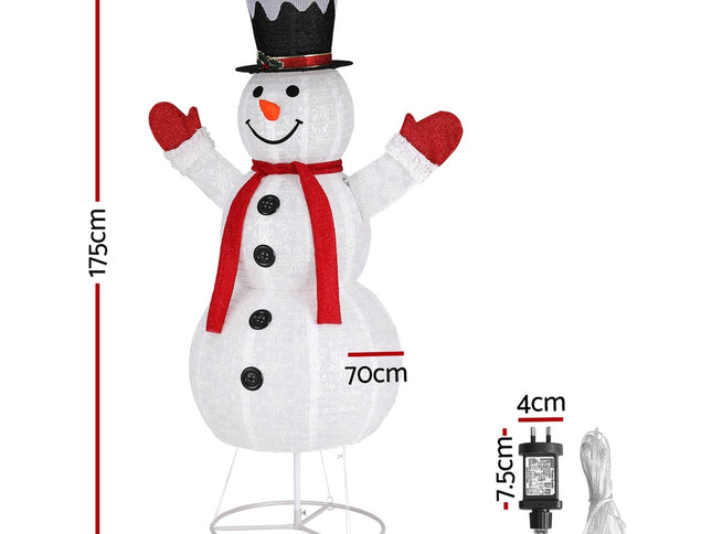 1.7M Christmas Lights 200 LED Fairy Light Snowman Decorations Jingle Jollys