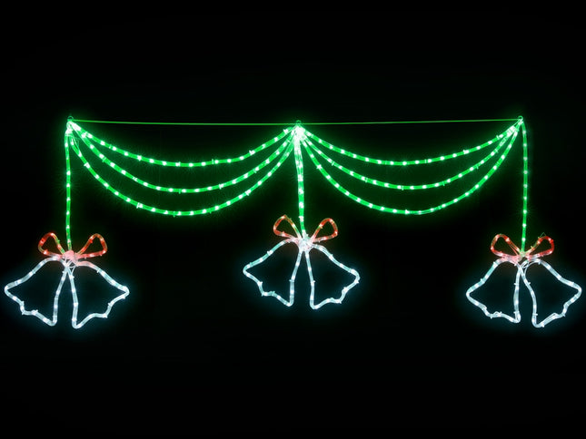 1.8M Christmas Lights 288 LED Bell Motif Light Decorations Jingle Jollys