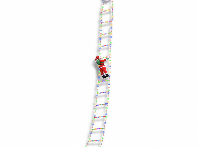 Jingle Jollys 3.5M Christmas Lights 300 LED Ladder Light with Santa Claus Decor