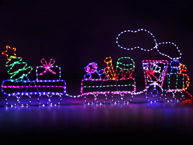 2.1M Christmas Lights 631 LED Train Motif Light Decorations Jingle Jollys