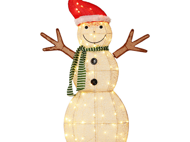 0.97M Christmas Lights Snowman 80 LED Decorations Jingle Jollys