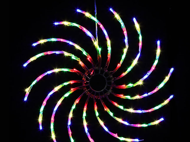 0.5M Christmas Lights 128 LED Spin Motif Light Decorations Jingle Jollys