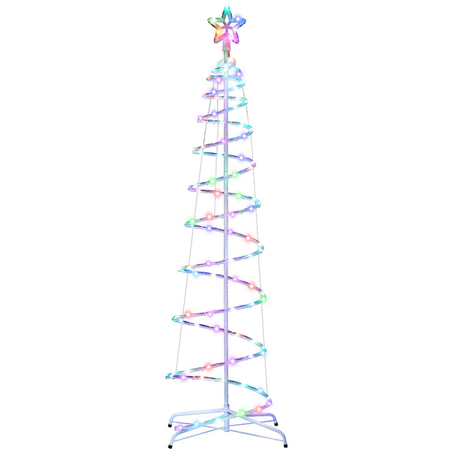 Jingle Jollys Christmas Tree 1.8m 100 RGB LED Rope Lights Xmas Trees Decoration