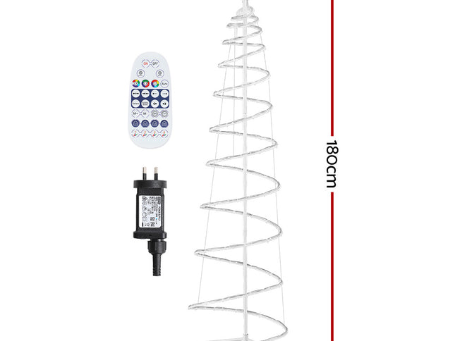 Jingle Jollys Christmas Tree 1.8m 100 RGB LED Rope Lights Xmas Trees Decoration