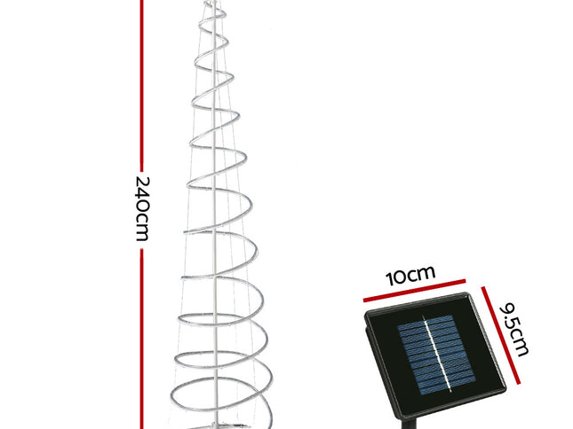 2.4M Christmas Tree LED Solar Motif Lights Jingle Jollys