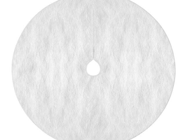 Jingle Jollys Christmas Tree Skirt 120cm Plush Xmas Fluffy Ornaments Decor White