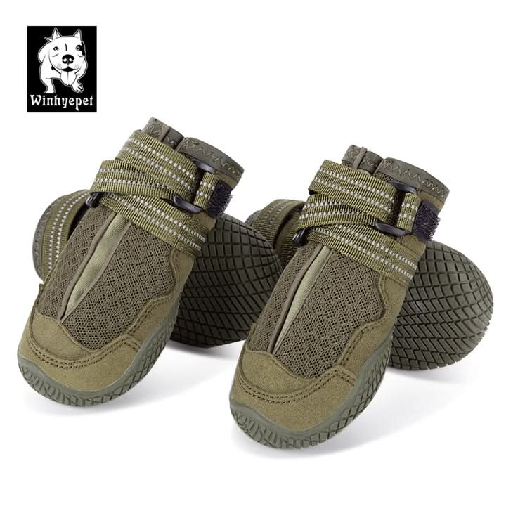 Whinhyepet Outdoor Adventure Dog Shoes - Green, Size 6-1962324869773398019