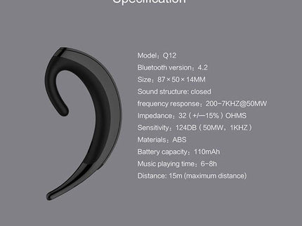 Wireless Bluetooth Earphone - Business Style Ear-Hanging-1915197686865334276
