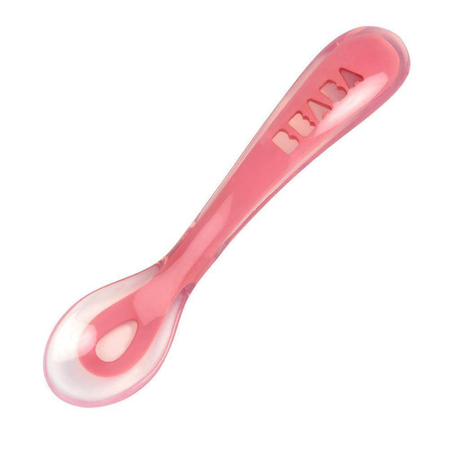 Beaba Silicone Suction Divided Plate & Spoon - Pink-1973194215705939969