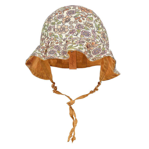Bedhead Heritage Reversible Ruffle Bonnet Hat-Matilda/Maize M-1875027434676555777