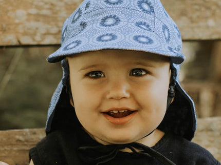 Bedhead Reversible Baby Flap Sun Hat-Norman/Indigo S-1875027479392030724