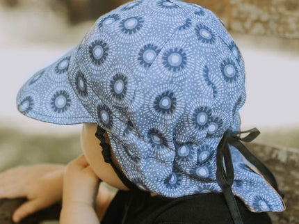 Bedhead Reversible Baby Flap Sun Hat-Norman/Indigo S-1875027479392030725