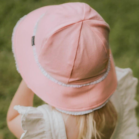 Bedhead Toddler Bucket Hat - Blush Ruffle Trim M-1875027489567412226