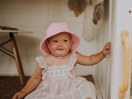 Bedhead Toddler Bucket Hat - Blush Ruffle Trim M-1875027489567412228