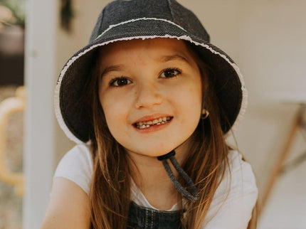 Bedhead Toddler Bucket Hat - Denim Ruffle Trim S-1875027489848430595