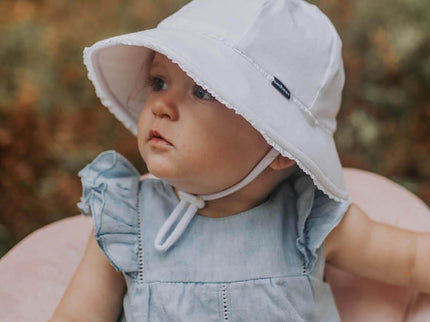 Bedhead Toddler Bucket Hat - White Ruffle Trim S-1875027489995231233