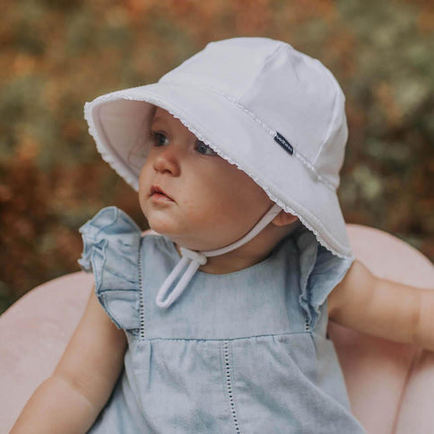 Bedhead Toddler Bucket Hat - White Ruffle Trim S-1875027489995231233