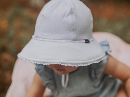 Bedhead Toddler Bucket Hat - White Ruffle Trim S-1875027489995231236