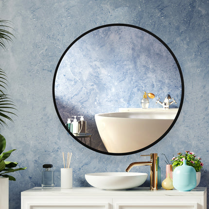 Wall Mirror Round Shaped Bathroom Makeup Large-1975420485088972806