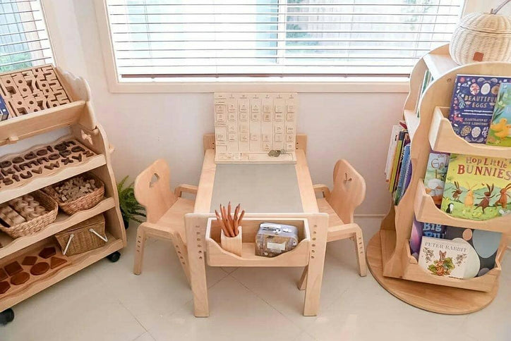 Bunny Tickles Primary Adjustable Table and Chair Set Star-1875027382147092480