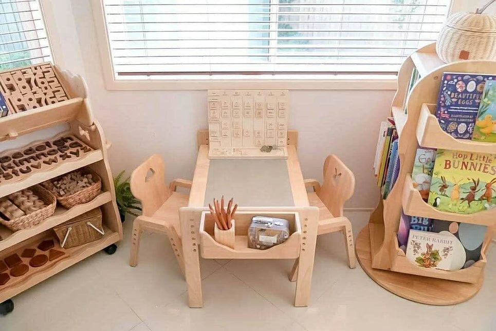 Bunny Tickles Primary Adjustable Table and Chair Set Star-1875027382147092480