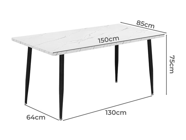 Levede Steel Dining Table 4-6 Seater 150cm-1910112199548997634
