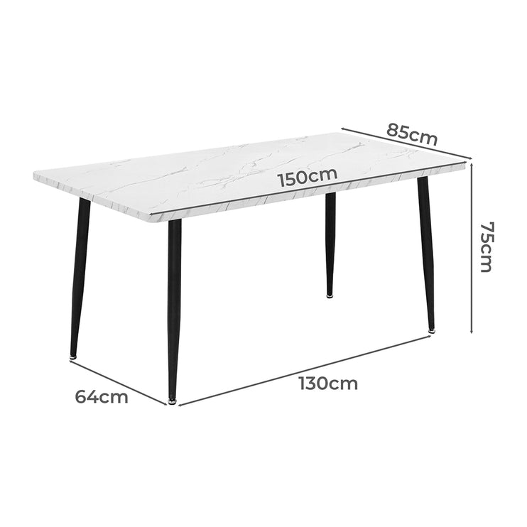 Levede Steel Dining Table 4-6 Seater 150cm-1975420386250199042