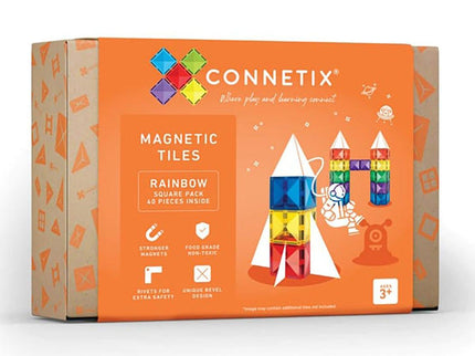 Connetix Tiles Rainbow 40 Piece Square Pack-1875027392901287936