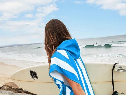 Dock & Bay Adult Poncho Hooded Towel | Cabana Collection | Bondi Blue M-1875027425033850880