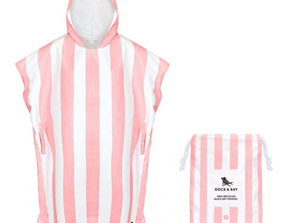 Dock & Bay Adult Poncho Hooded Towel | Cabana Collection | Malibu Pink S-1875027425365200896